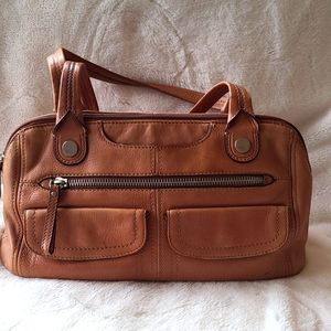 Fossil Leather Messenger Bag w 2 Handles.